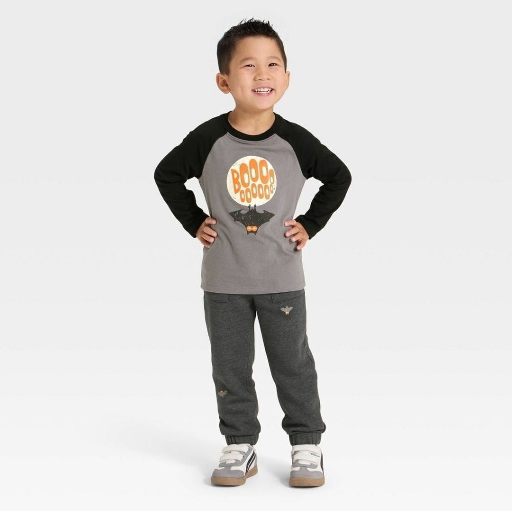Nwt Toddler Boy's Halloween French Terry Cat & Jack Joggers Outfit
